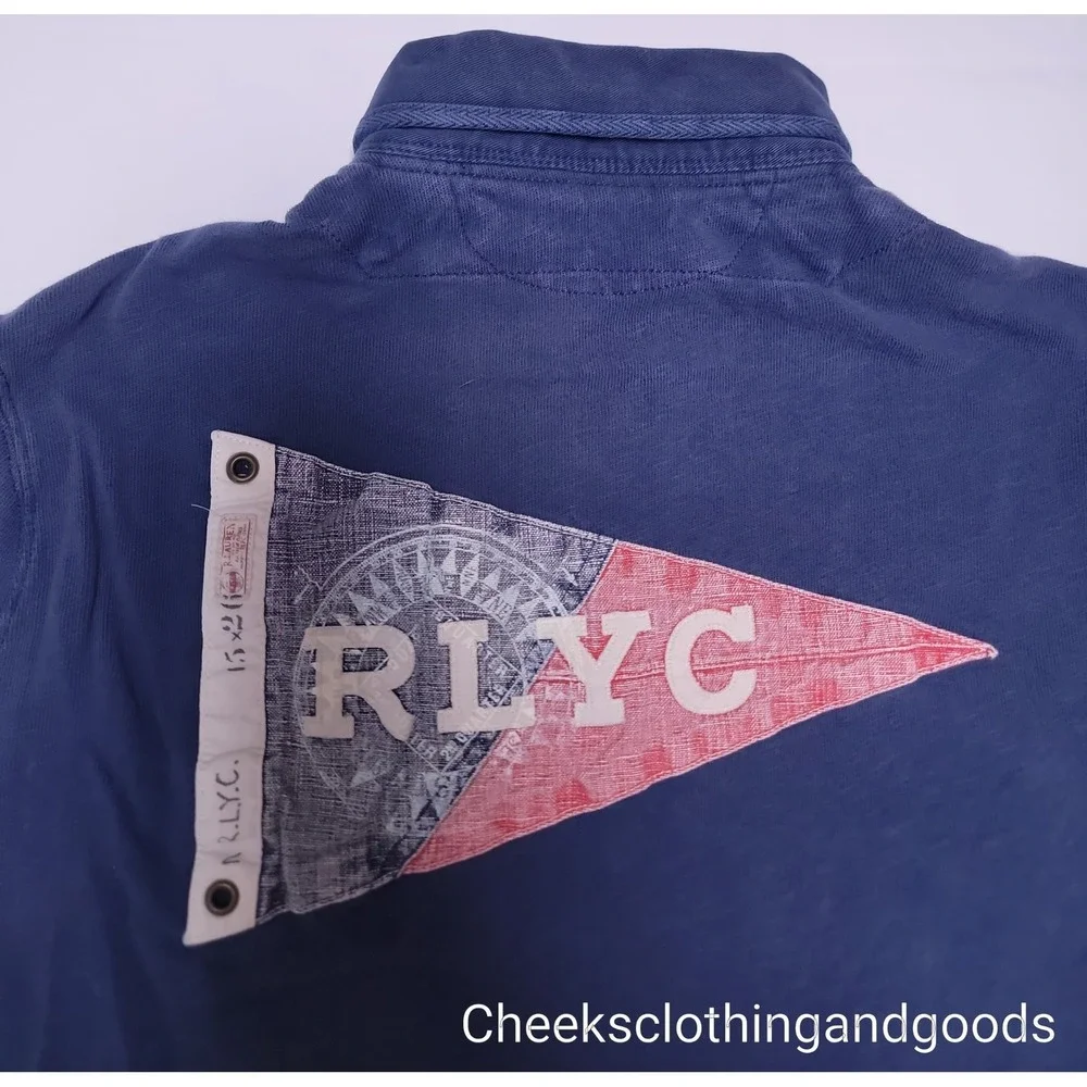Polo Ralph Lauren RLYC Yacht Club Rugby LS Shirt size LARGE PREP Vintage Style